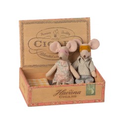 Mom and Dad MOUSE in cigar box