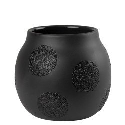 Black matte stoneware vase